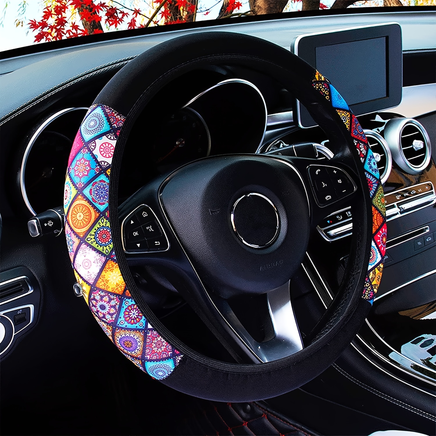 Car Decoration Kit Car Accessories Car Steering Wheel Covers - Temu