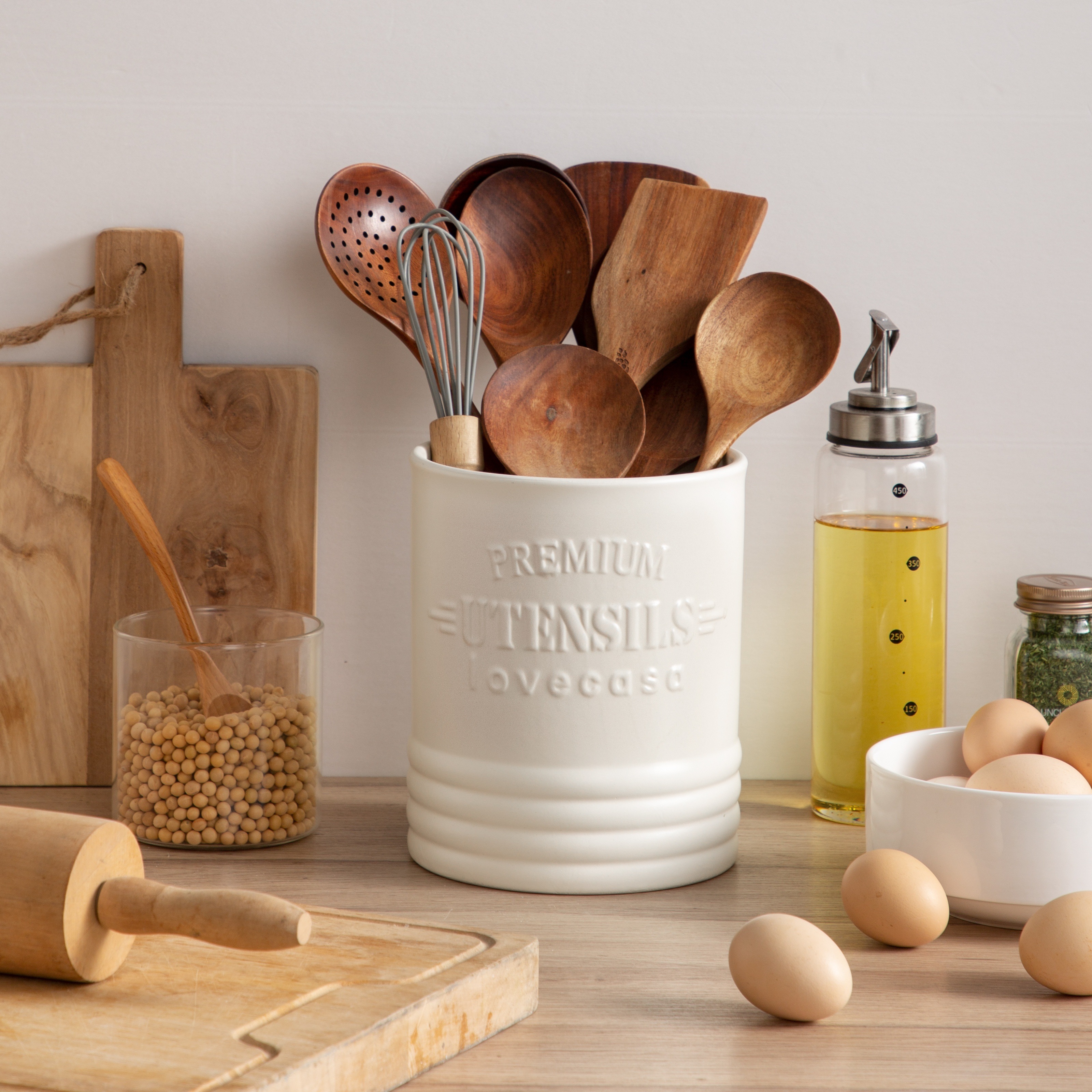Cute Bunny Rabbit Kitchen Pot Cover & Cooking Utensils Holder Organize -  Peachymart