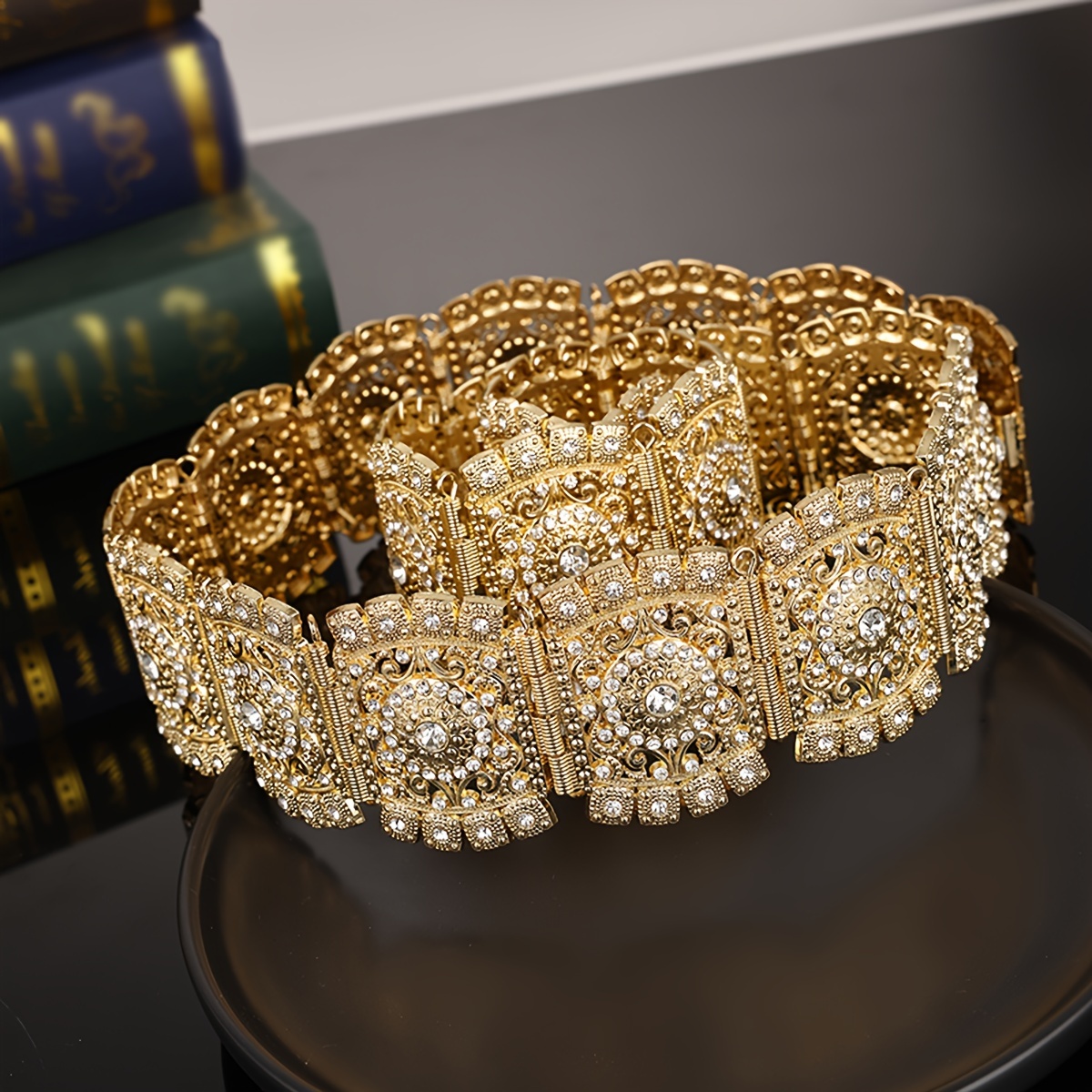 Cinturón elástico de perlas para mujer, con diamantes de imitación, hebilla  entrelazada, cinturón elástico para vestidos de fiesta y vestidos de novia