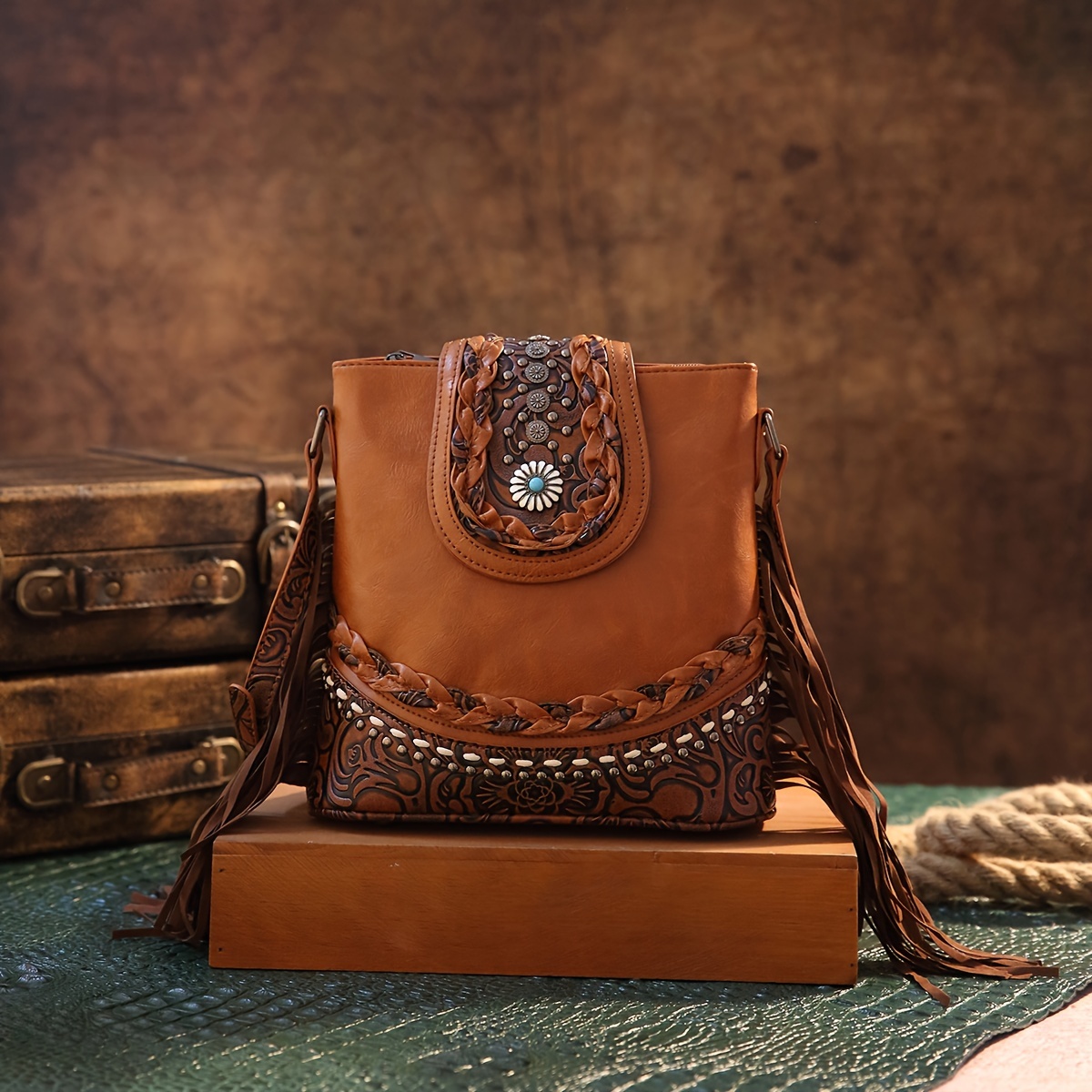 Western best sale crossbody wallet