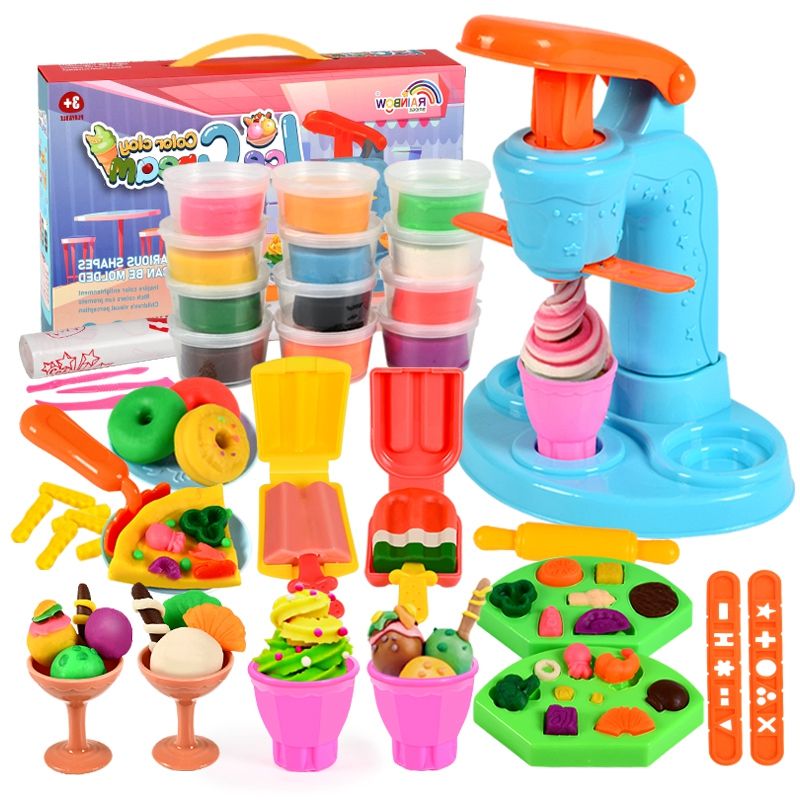 DIY Ice Cream Machine Color Mud Set Creative Kids Air Dry Clay