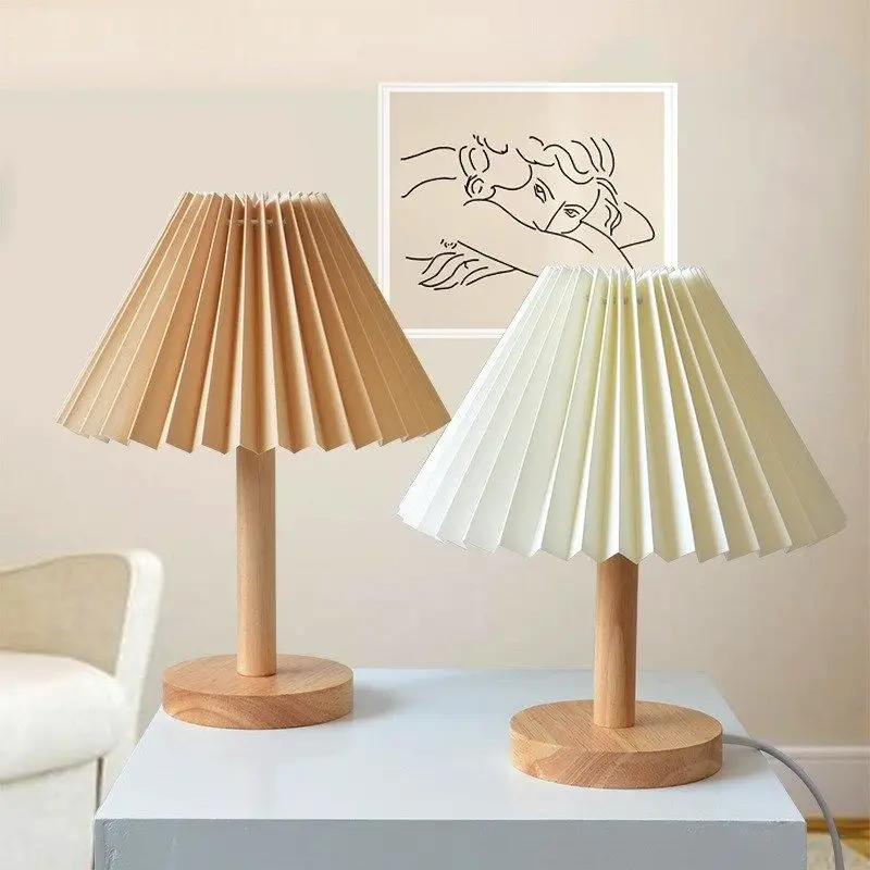 1pc Lampe de chevet plissée pour chambre à coucher lampe de - Temu France