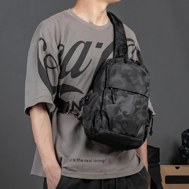 Large Capacity Casual Black Sling Crossbody Backpack, Shoulder Bag For Men  Women, One Strap Chest Backpack