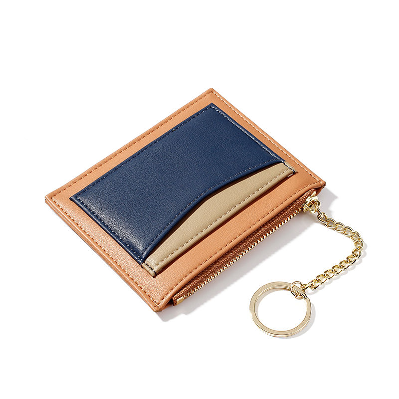 Rfid Credit Card Holder Wallet With Keychain Id Window Small - Temu