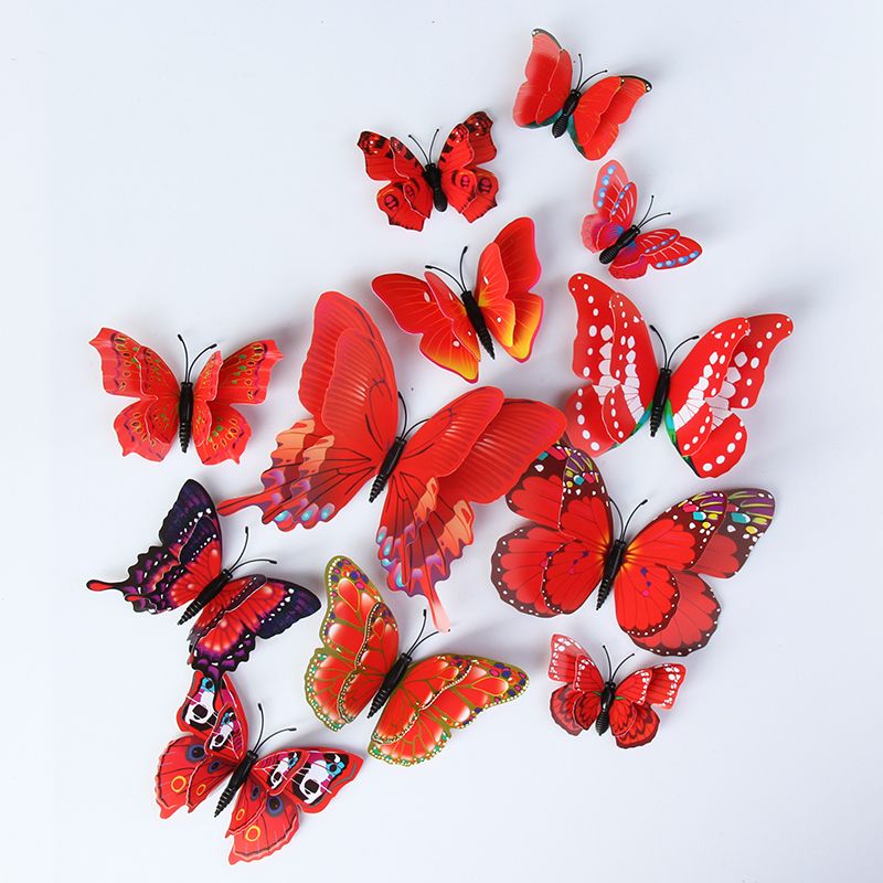 48Pcs PVC 3D Butterfly Wall Decor cute Butterflies Wall Stickers Art Decals  Home Decoration
