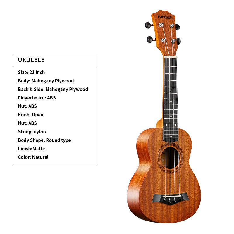 Ukulele pour adulte 21/23/26 pouces, 4 cordes d'acajou, Soprano,  Instruments de musique, guitare acoustique pour adulte