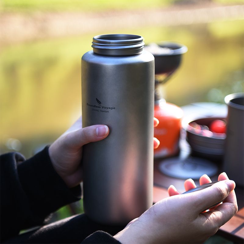 voyage pure titanium cup and water bottle large capacity portable camping kettle mountain climbing   single layer camping tea cup 2