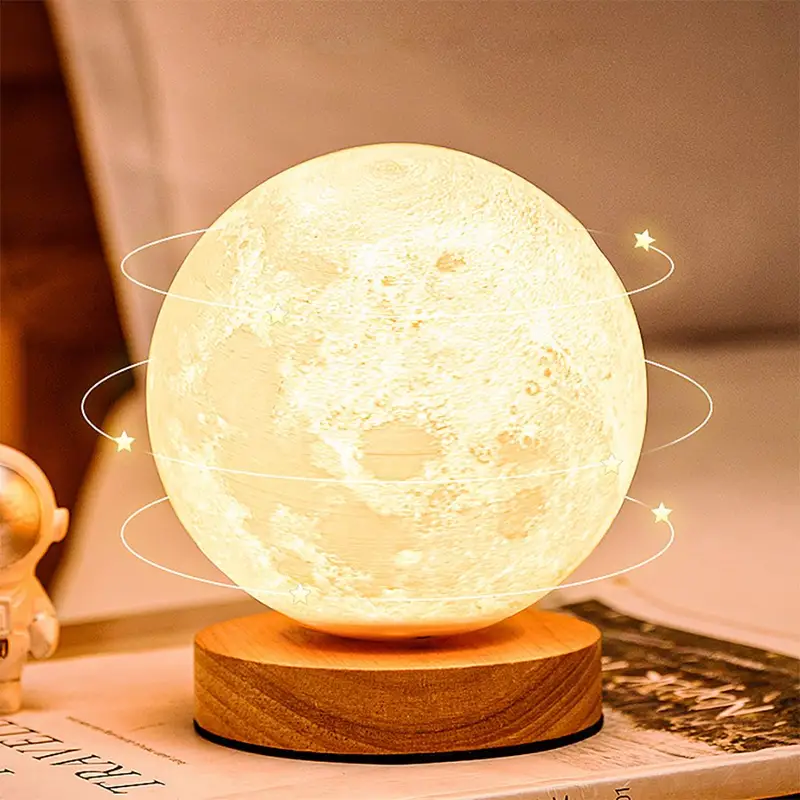 1pc 3D Lampe Lévitation Lune Lampe Flottante Lune Avec Base - Temu