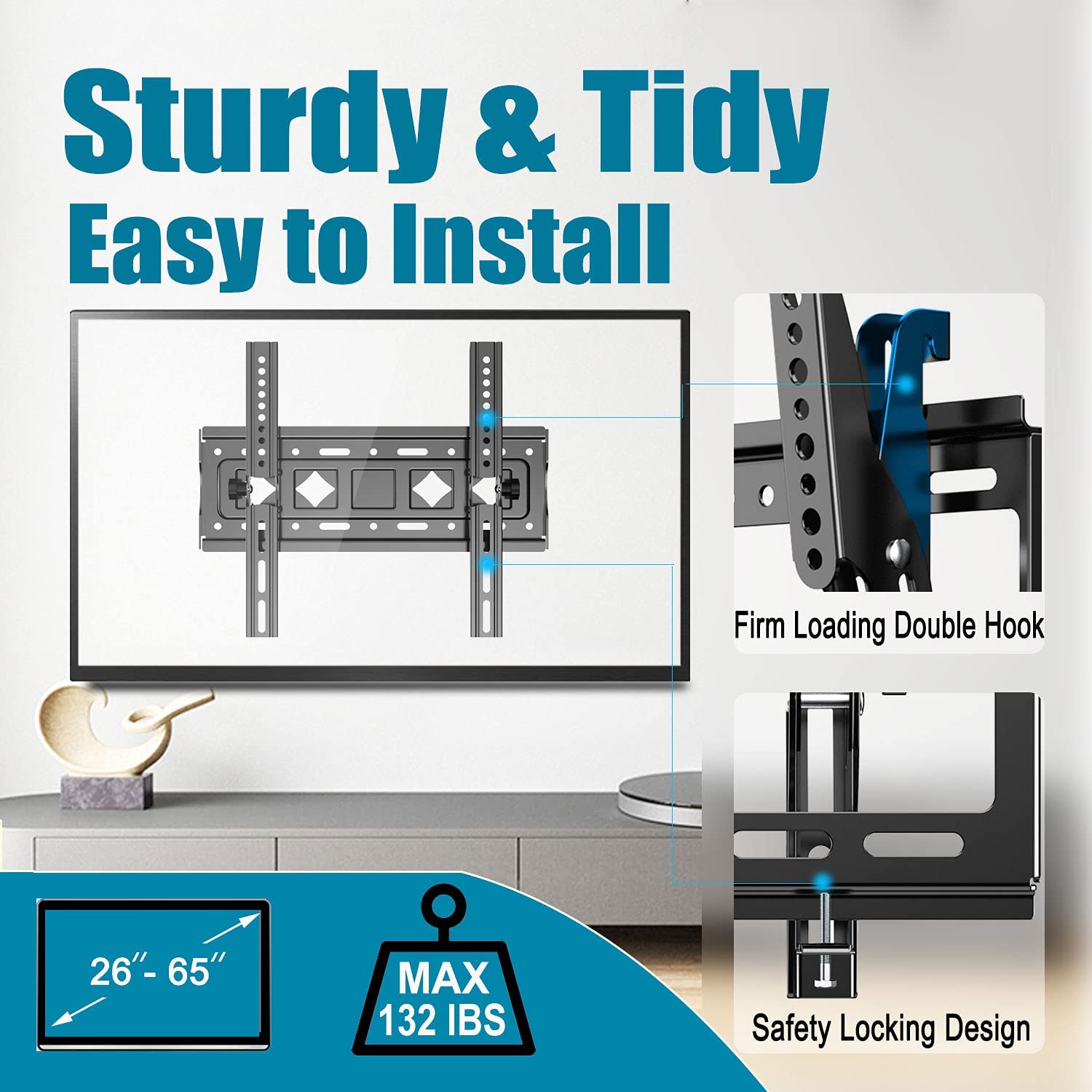Fixed Tv Wall Mount Bracket For Most Flat Curved Screen - Temu
