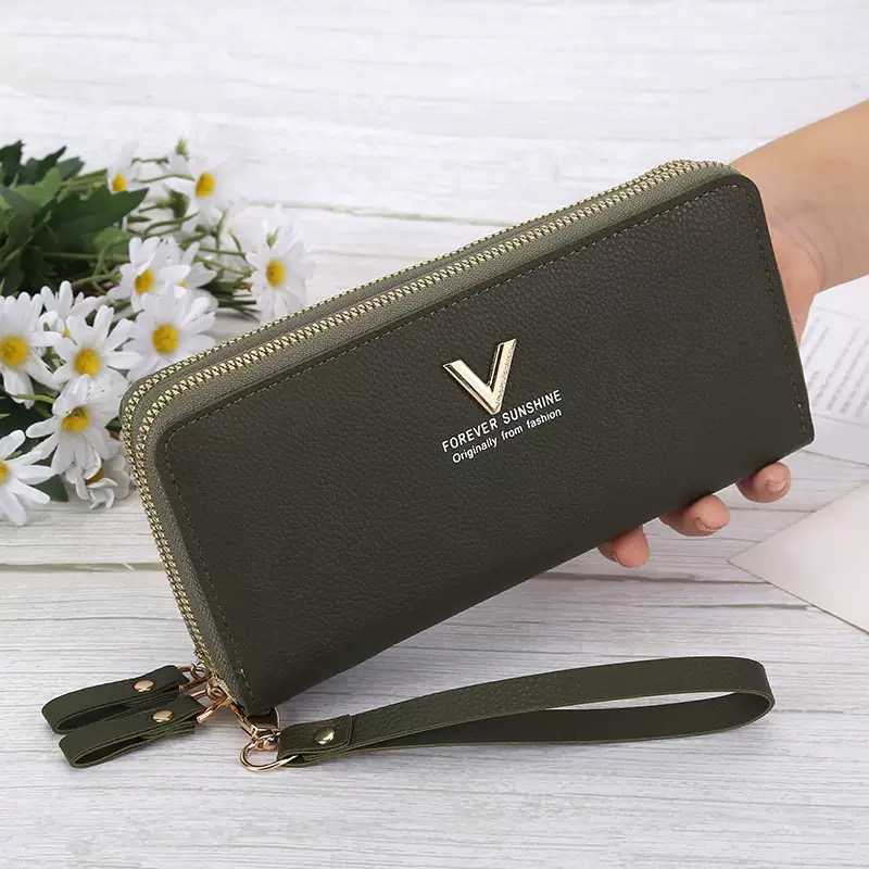 New Fashion Large Capacity Double Zipper Wallet Women's Long