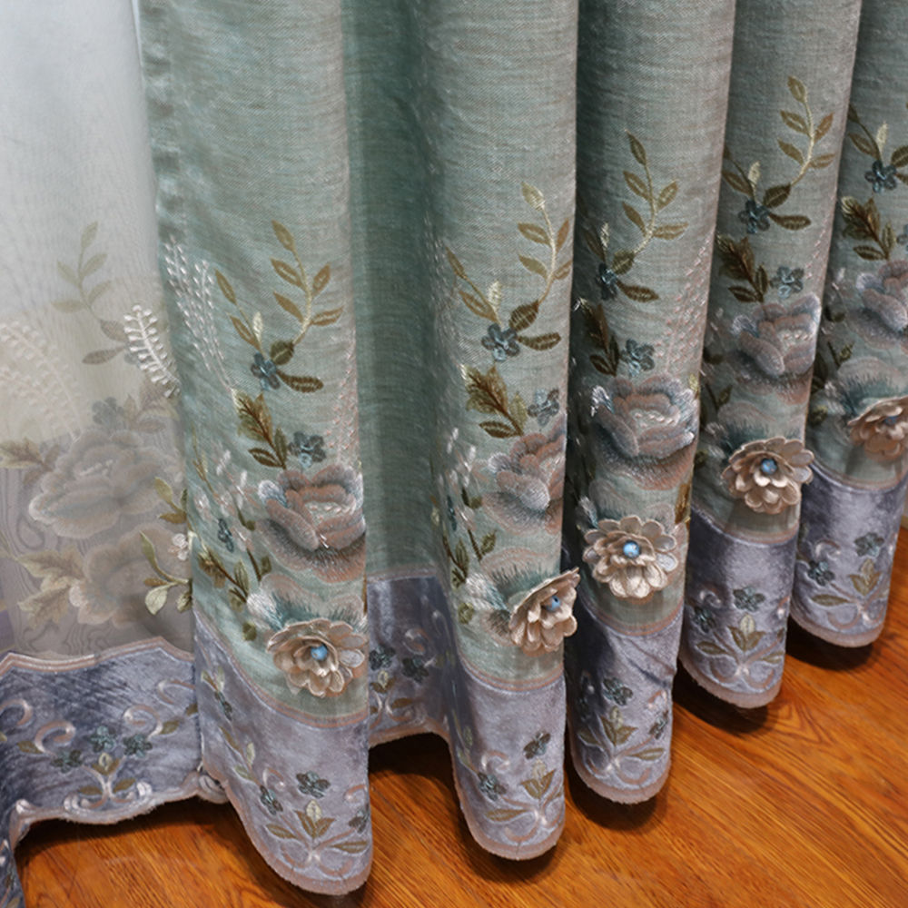 TEMU High-end Luxury Bedroom Embossed Embroidery Blackout Curtain Fabric 1pc. The Sku Price Is For 1pc Of Finished Curtain Fabric