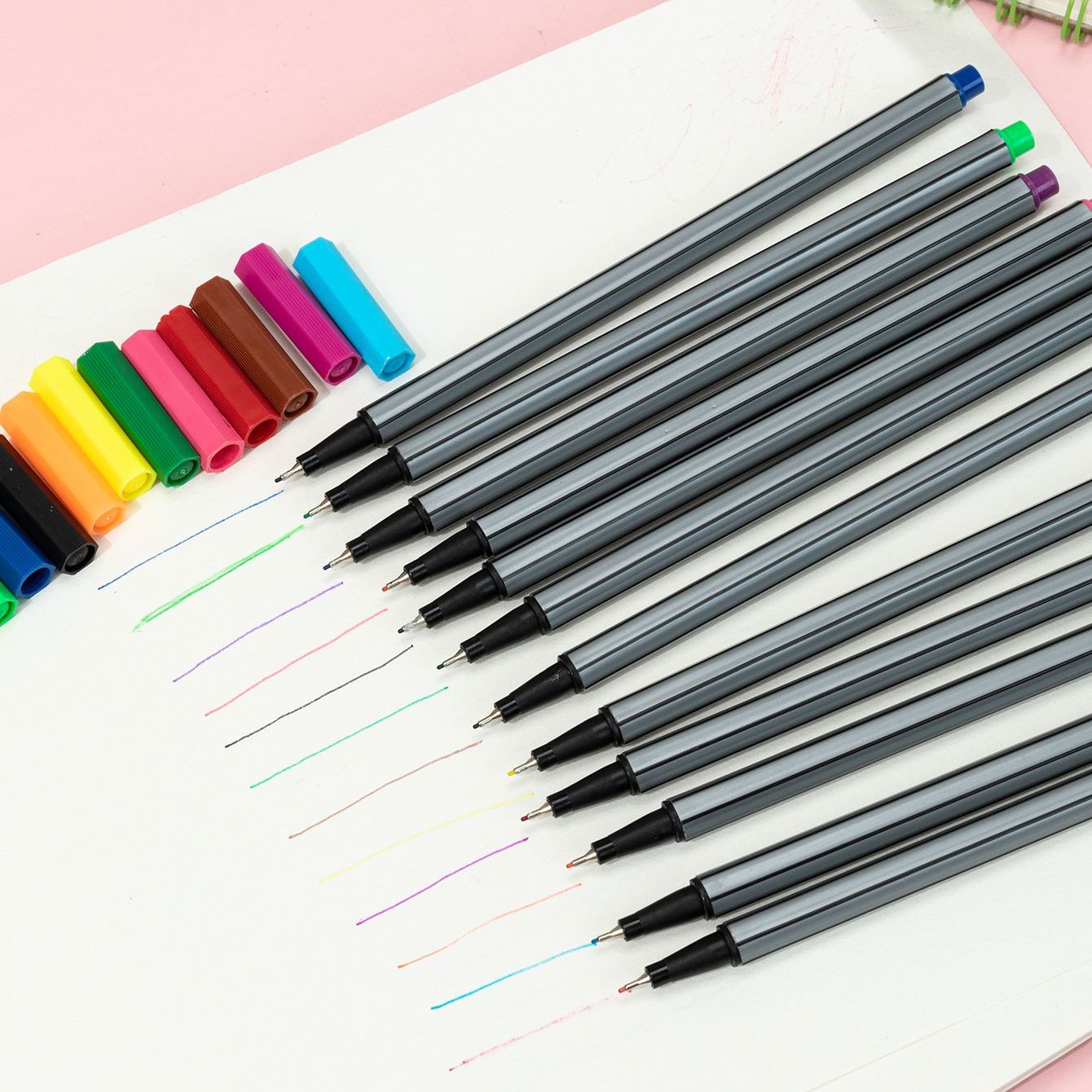 12 Colors Micro-line Pens Signature Pen Fine0.4 Marker Pen Writing Smooth  Office Learning Supplies Plastic Boxed - Temu