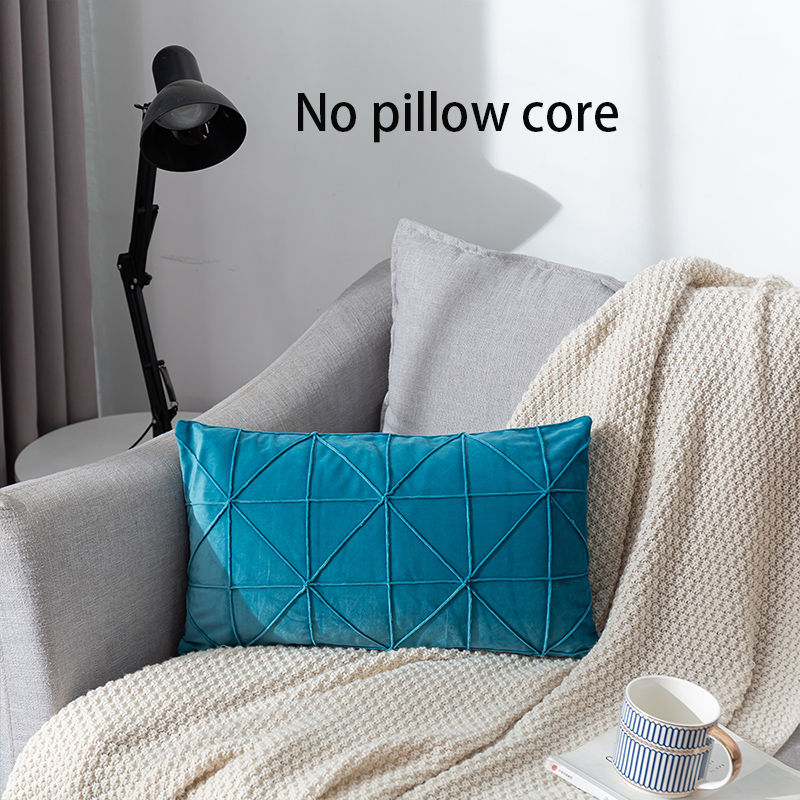 Solid Textured Sofa Cushion Cover Lattice Design Thickened Pillowcase