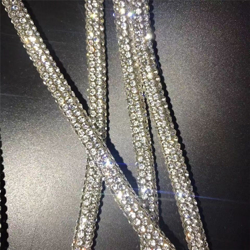 Lamdo 4 Piece Rhinestone Shoe Laces Crystal Glitter Rope Bling Hoodie String Rhinestone Glitter Rope for Sneakers Sweatpants