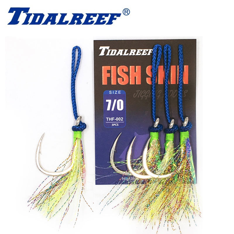 * Fluorescent Jigging Hook with Bright Wire - Deep Sea Fishing Gear with  Feather Fishhook