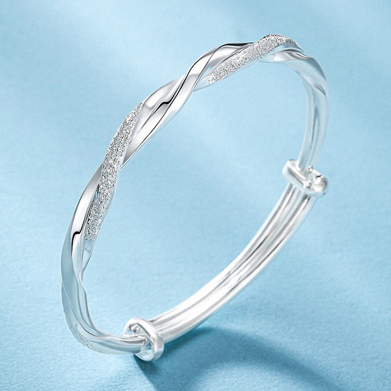 Sterling Silver Bangles Girls Torque Bangle Jewelry - China 925
