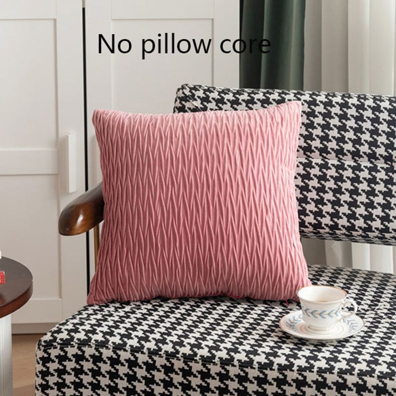 1pc Plain Decorative Throw Pillow Case, Minimalist Woven Fabric