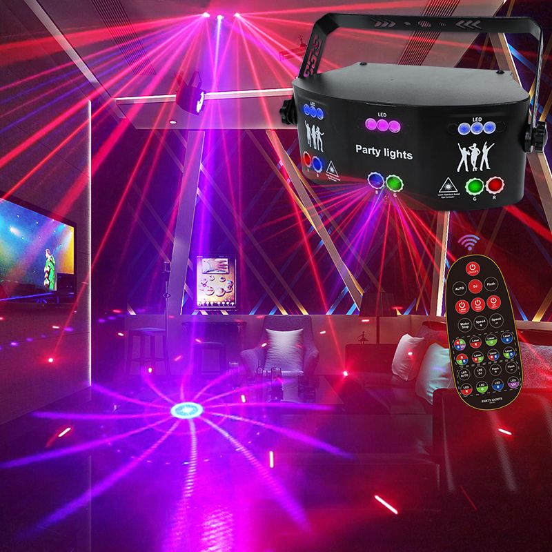 69/129 Patterns USB Rechargeable Led Laser Projector Lights RGB UV DJ Sound  Party Disco Light for Wedding Birthday Party dj Home