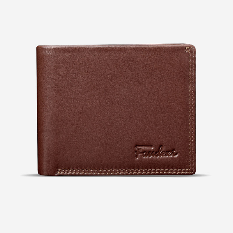 Men's Plaid Embossed Tri-fold Business Leather Wallet - Temu