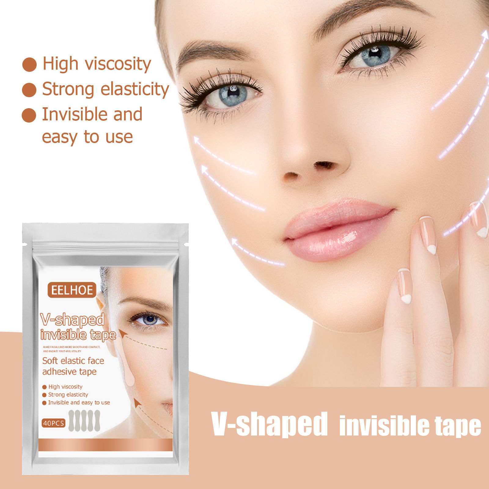 40 pcs Instant Face Lift Tape, V-Shape Stickers