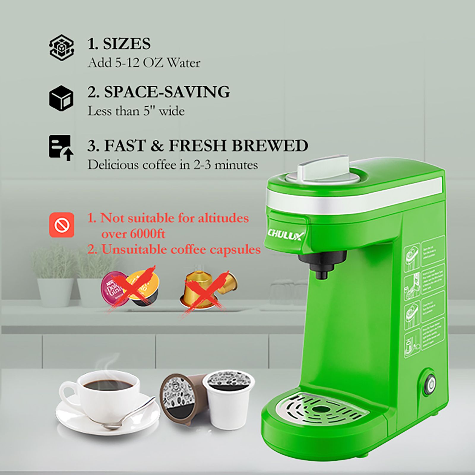 Chulux Single Serve Coffee Maker Fast Brewing Machine With - Temu