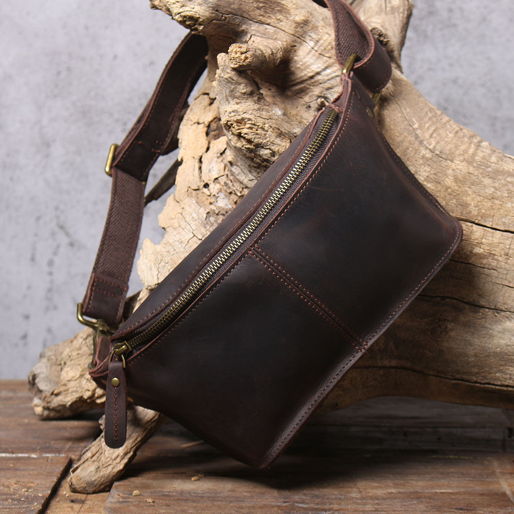 Sling Bag Men's Leather Backpack Everyday Crossbody Bag - Temu