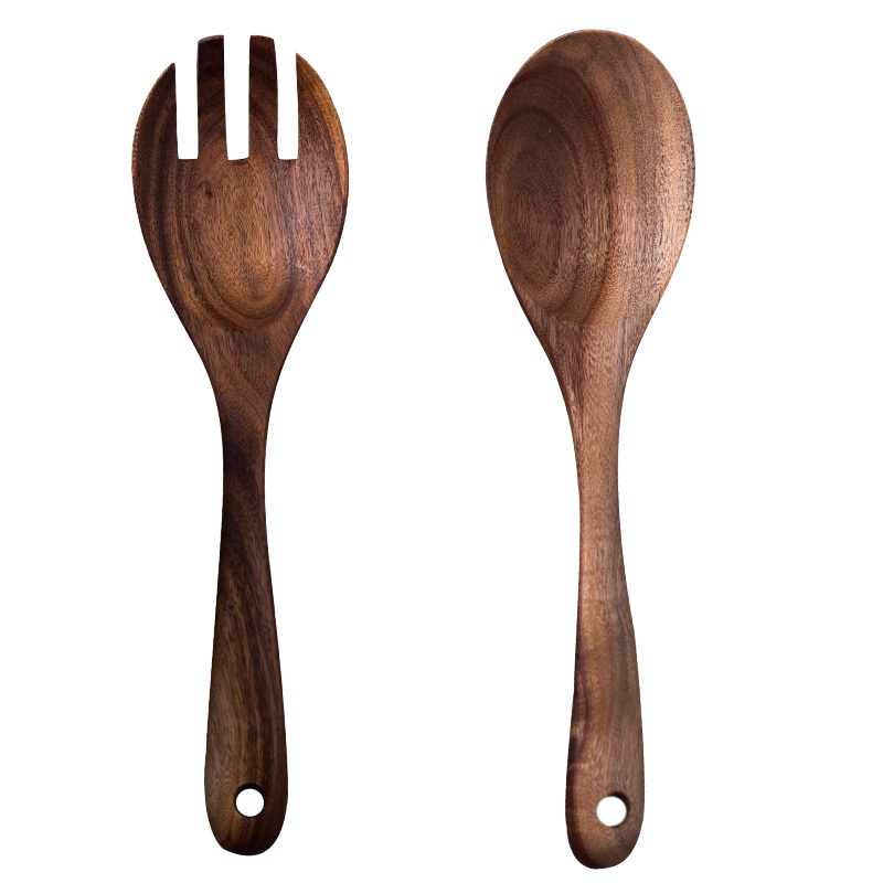 Wooden Salad Servers Set, Spoon And Fork Set, Acacia Salad Tongs Durable  Wood Salad Mixing Dinner Fork And Spoon, Long Handle Salad Server Set,  Acacia Wood Serving Utensils Set - Temu