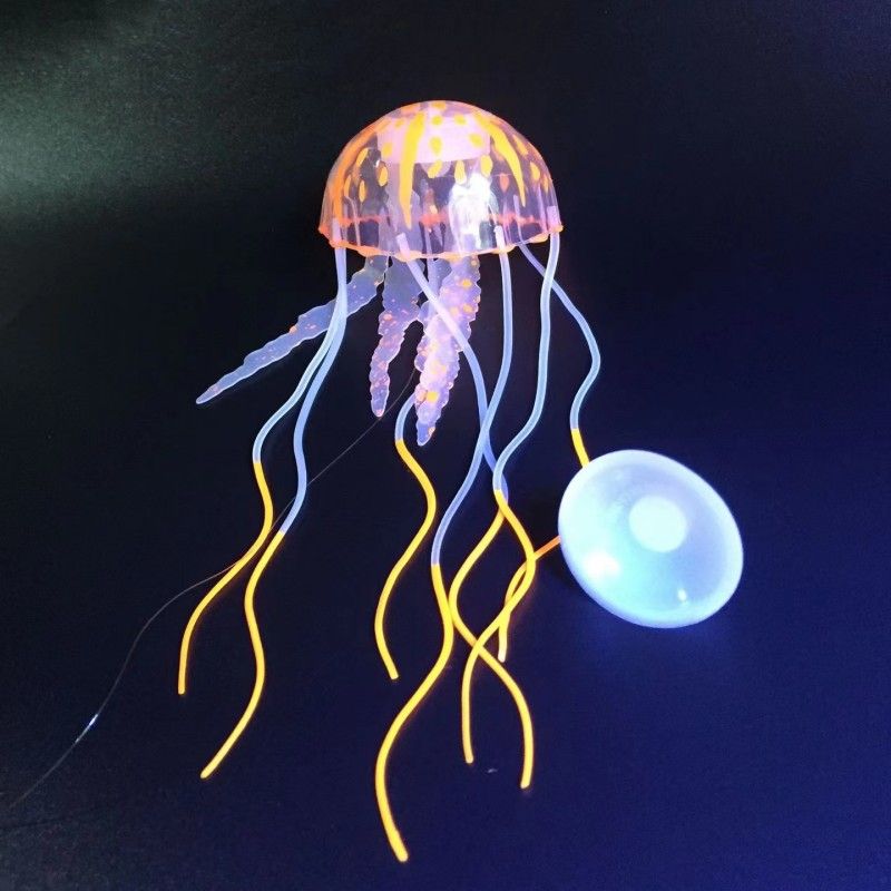 3 PCS Articoli per acquario Decorazione Simulazione in silicone Medusa  ventosa fluorescente, Dimensioni: 3,5 *