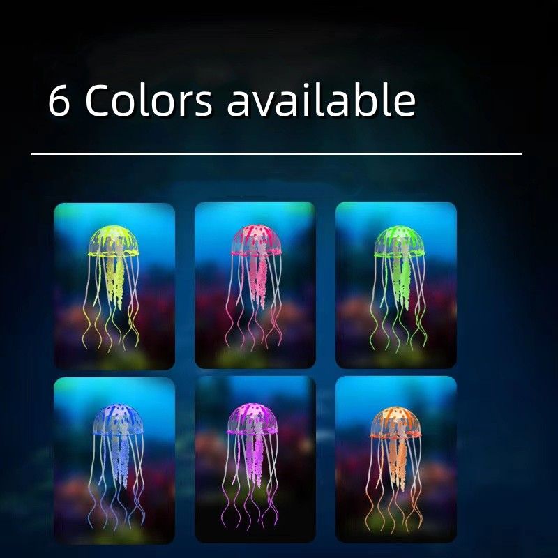 3 PCS Articoli per acquario Decorazione Simulazione in silicone Medusa  ventosa fluorescente, Dimensioni: 3,5 *