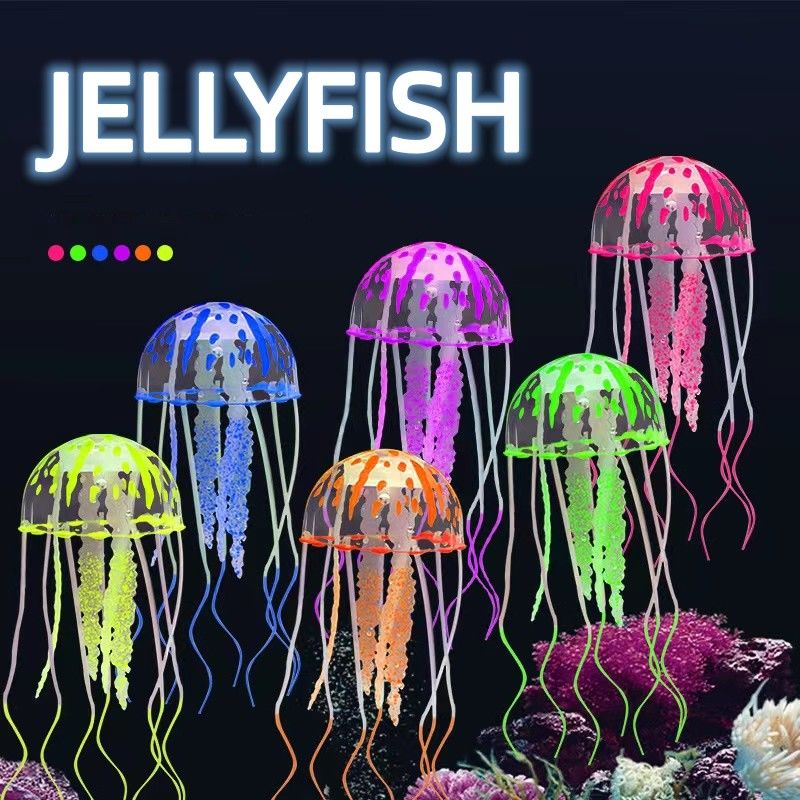 3pcs Random Color Artificial Jellyfishes Aquarium Fish Tank