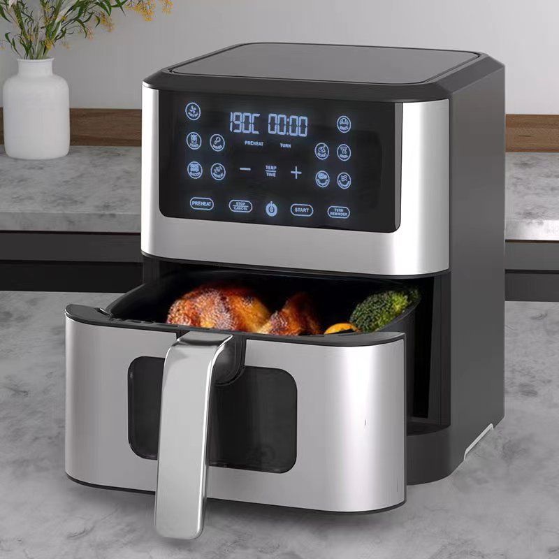 Air Fryers 1.19gal Large Capacity 1400W 360 Hot Air Circulation Smart  Automatic Household Multi-function LED Touchscreen Deep Fryer Without Oil  Fryer