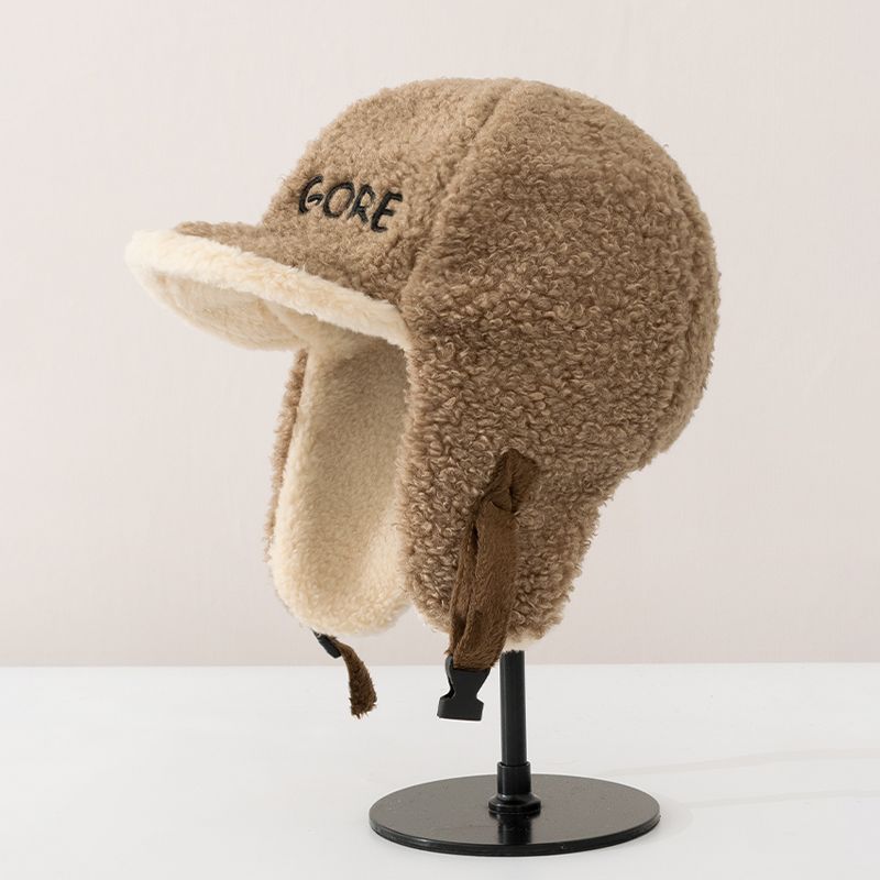 Thermal Short Brim Trapper Hats Teddy Fleece Thermal Aviator Hat