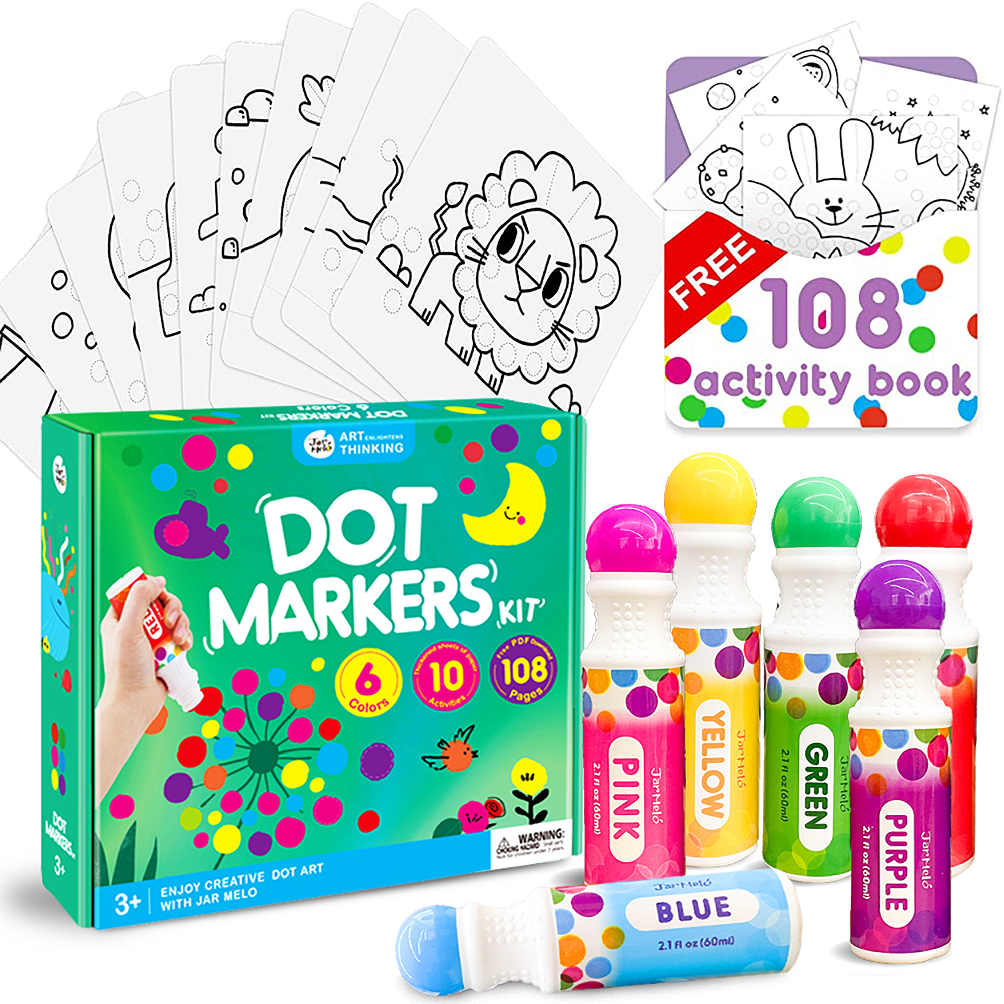 6 Colors Dot Markers Washable Dot Markers Bingo Daubers - Temu