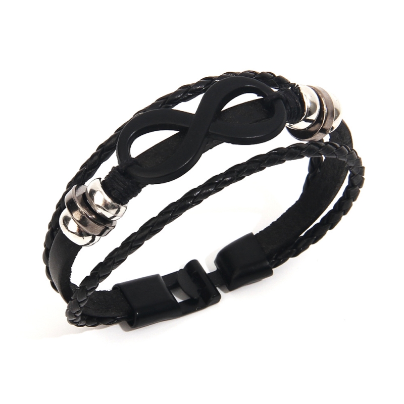 Fashion Men's Multi-layer Leather Wide Bracelet Personality