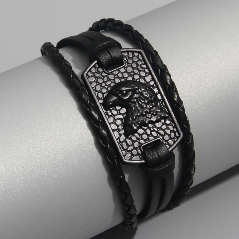 Black Woven Leather Bracelet