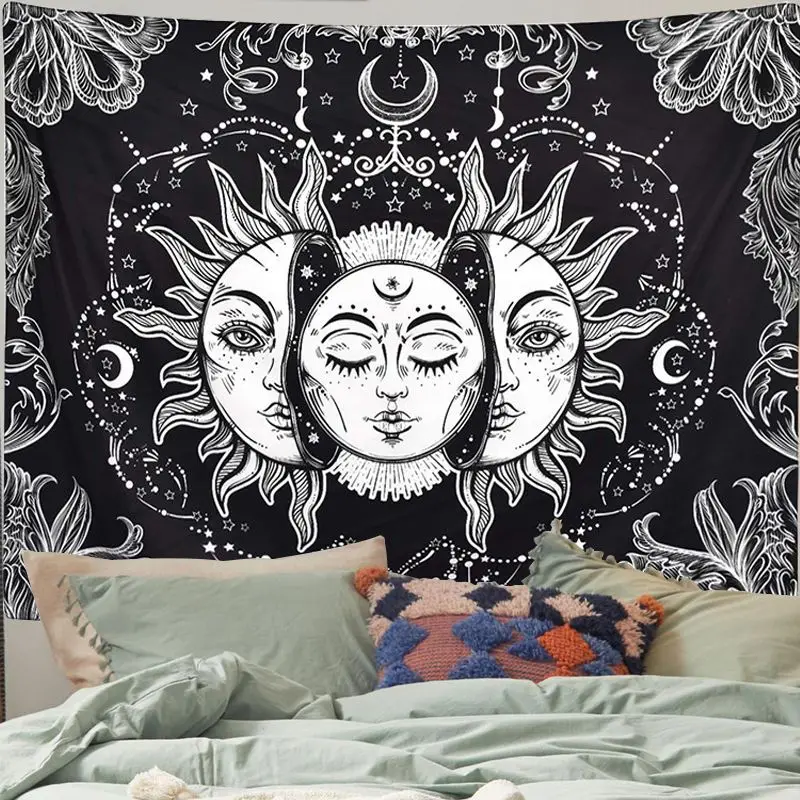 Dorm Room Wall Tapestry, Mandala White And Black, Sun And Moon, Tarot Decor  Tapestry, Boho Polyester Wall Hanging Tapestry For Bedroom Living Room Home  Decor, No Installation Kit - Temu New Zealand