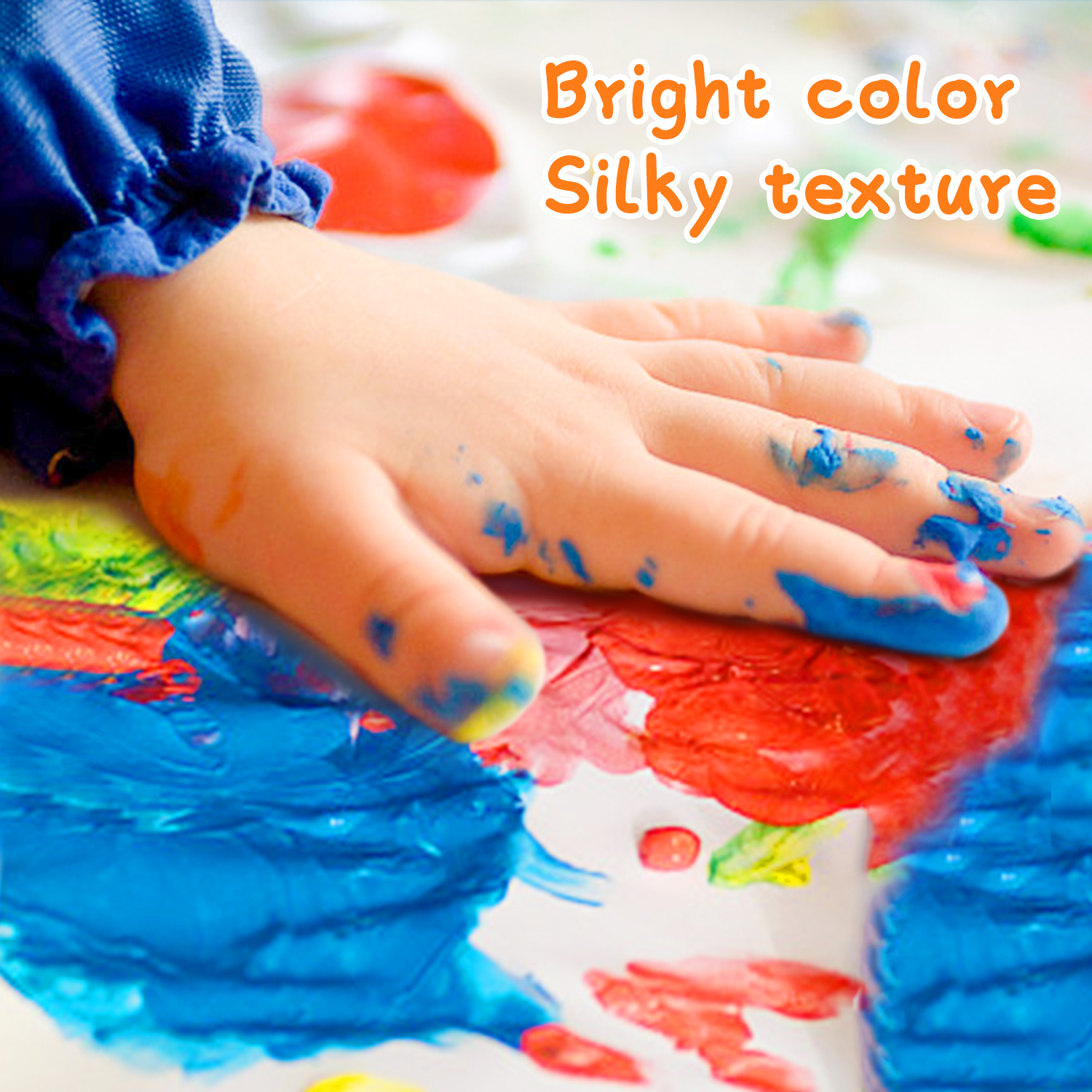 Jar Melo Pinturas seguras para dedos para niños pequeños, juego de pintura  de dedos no tóxicas lavables, suministros de pintura artística, regalo para