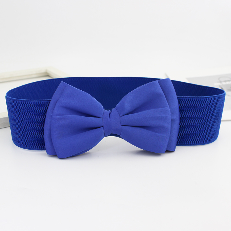 Bowknot Blue Casual Wide Belts Elastic Girdle Women Corset - Temu