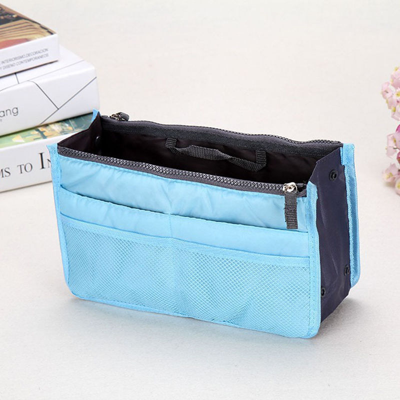 Light Blue Zipper Wash Bag Large