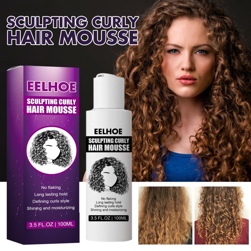 Curly Hair Styling Elastin Sculpting Curly Hair Mousse No Flaking Long  Lasting Hold Defining Curls Style Shining And Moisturzing For All Curl  Types | Free Shipping For New Users | Temu