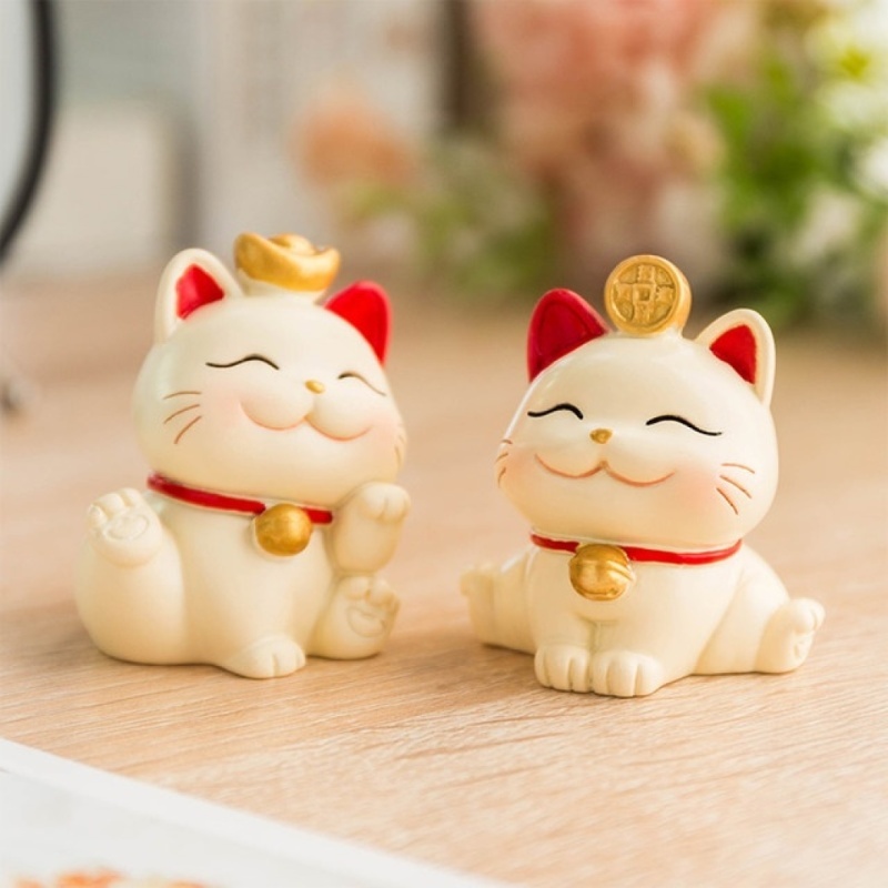 Zen Daruma Doll Fortune Statue Ceramic Lucky Cat Miniature - Temu