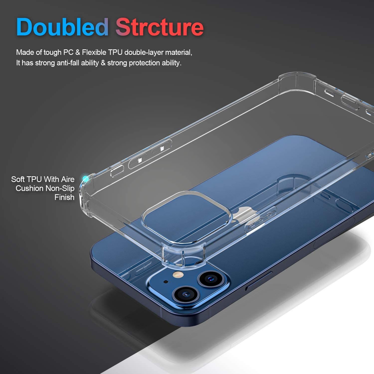 ORIbox - Funda para iPhone 13, resistente a los golpes,  anticaídas, transparente : Celulares y Accesorios