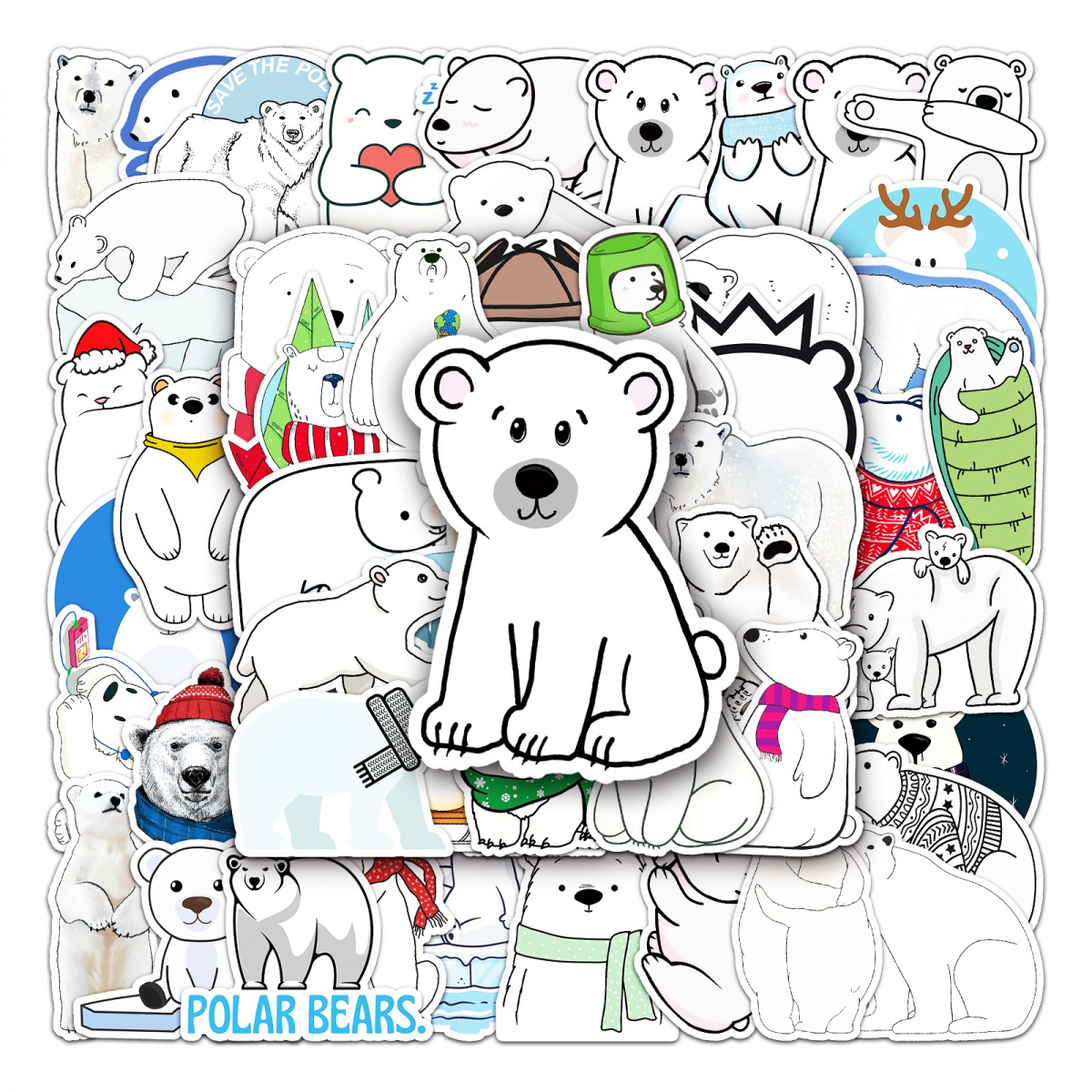 Arctic Polar Animals Water Bottle Labels Winter Waterproof 