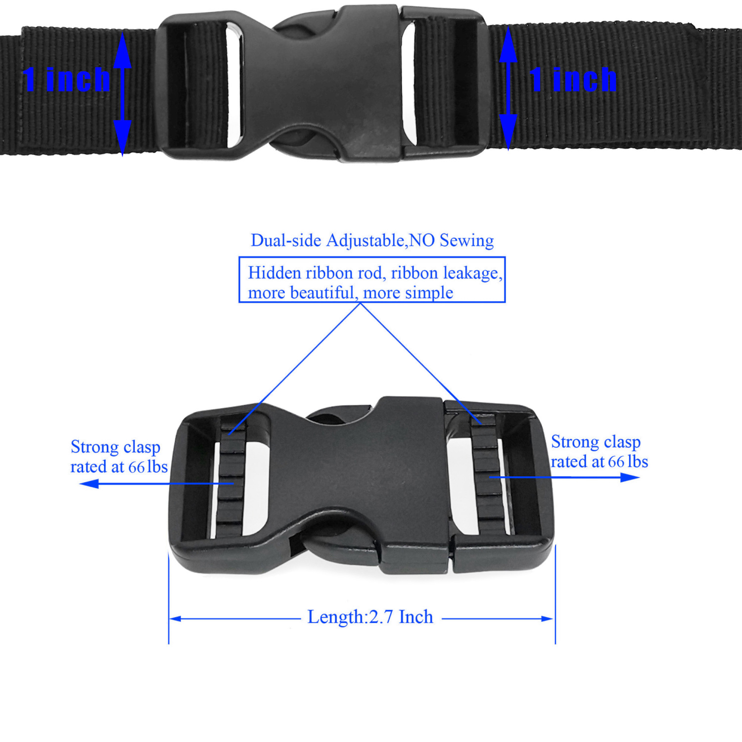 Buckles Straps : Quick Side Release Plastic Buckle No Sewing - Temu