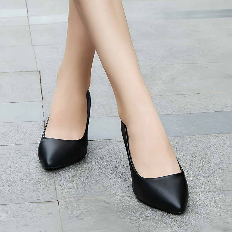 Zapatos salón mujer negros tacón ancho TY205