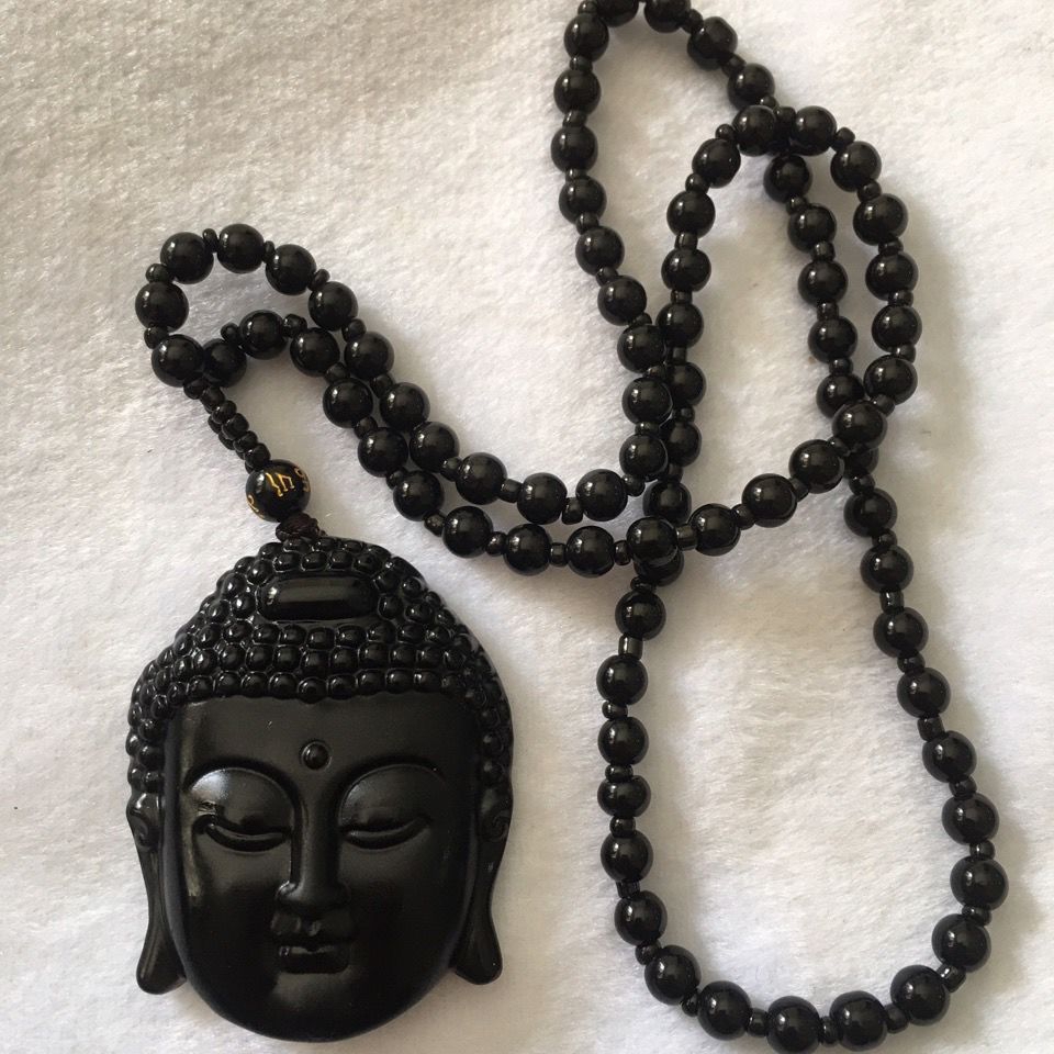 Obsidian clearance buddha pendant