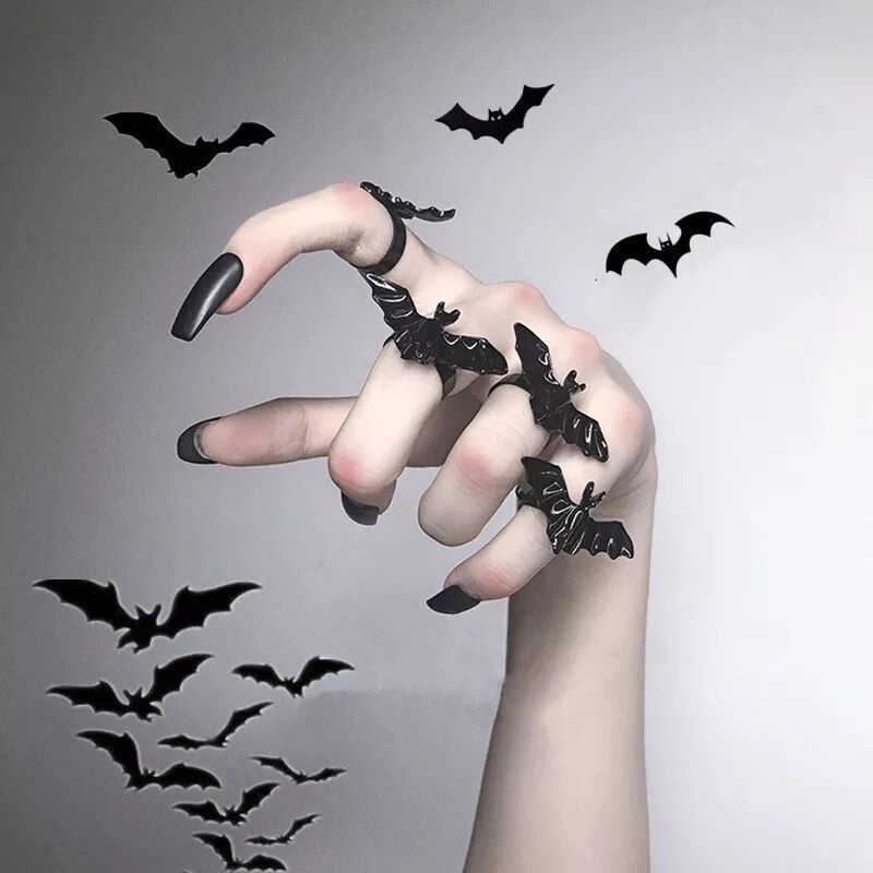 Gothic Bat Ring Punk Adjustable Index Ring
