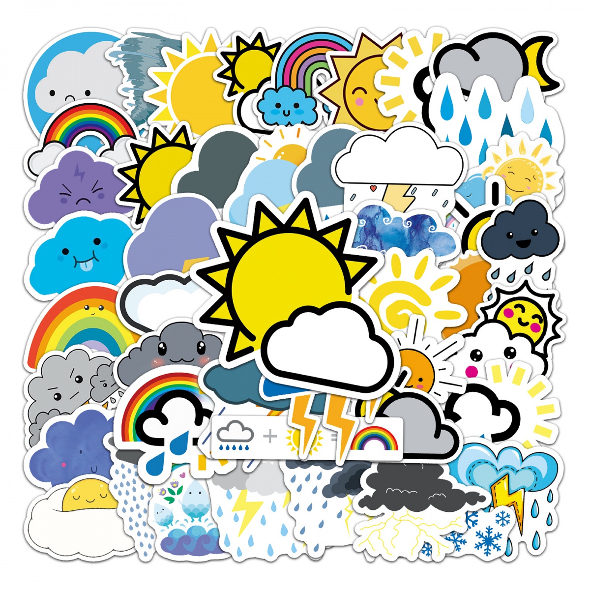 Cute Stickers Cartoon Weather Stickers Waterproof - Temu