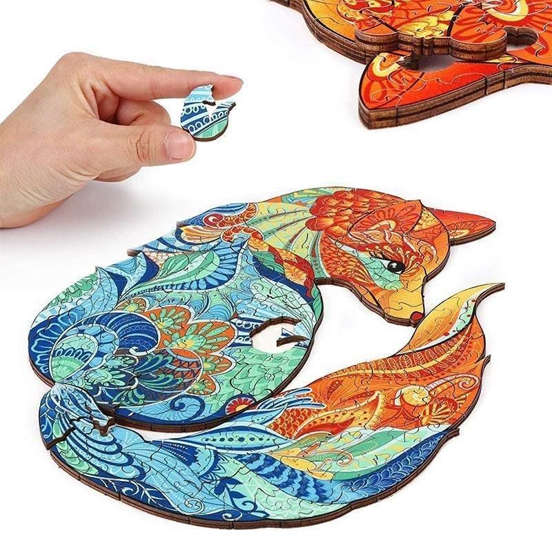 charming fox wooden puzzle