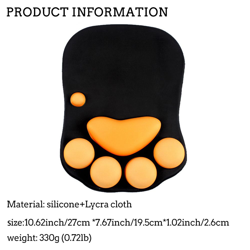  Cat Paw Mouse Pad with Wrist Support Soft Silicone